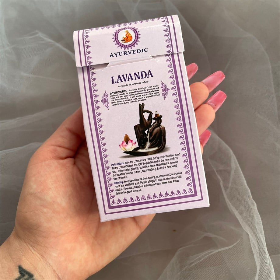 Lavanta Aromalı Geri Akışlı Konik Tütsü