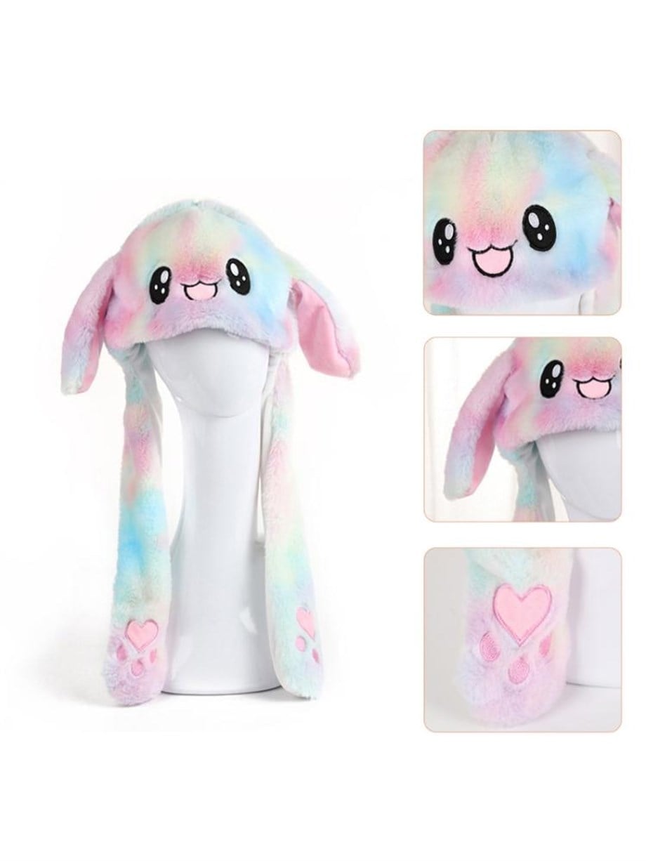 Led Işıklı Hareketli Tavşan Kulaklı Kawaii Şapka Batik