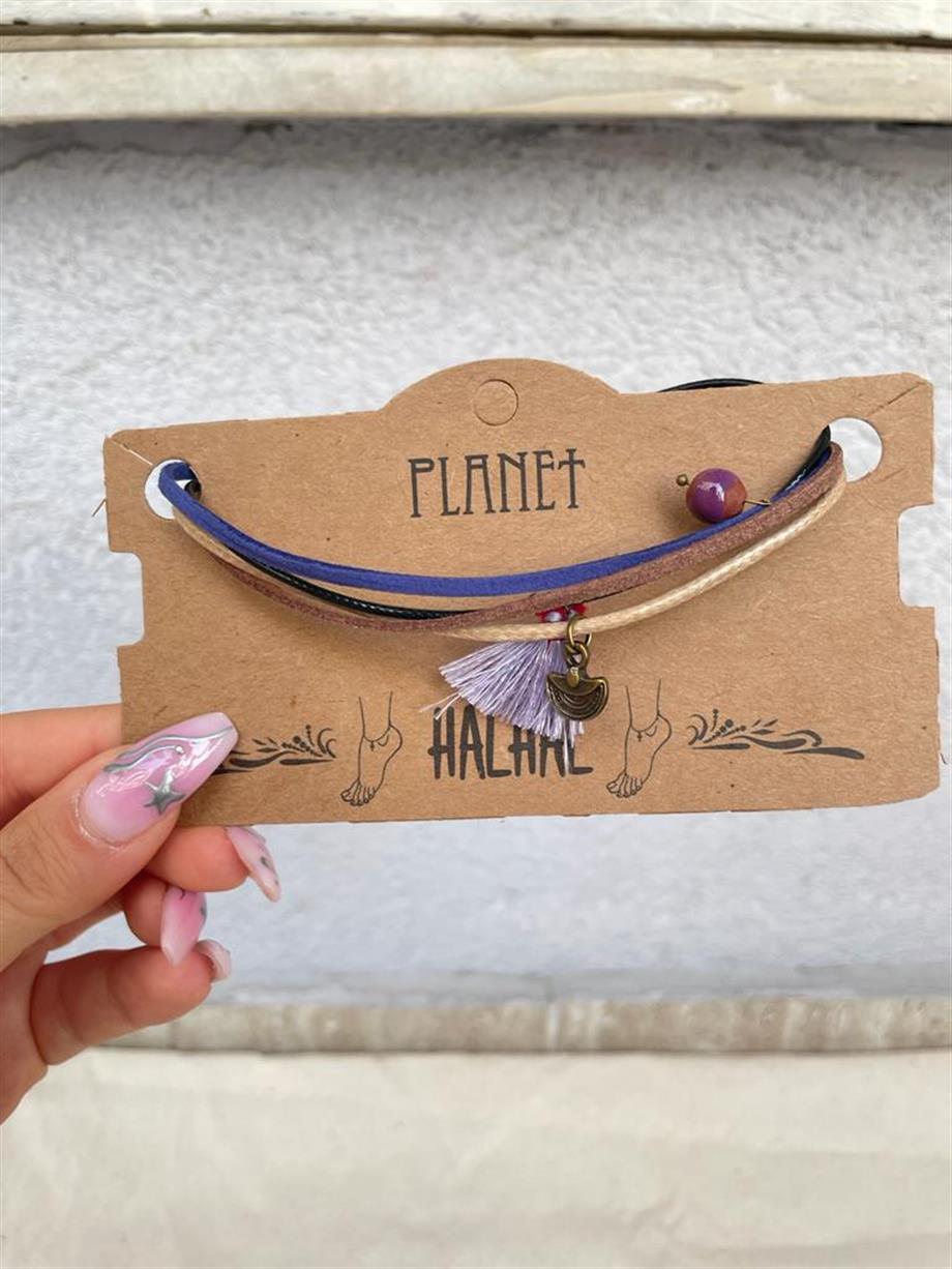 Lila Püskül Detaylı Nubuk Otantik Halhal