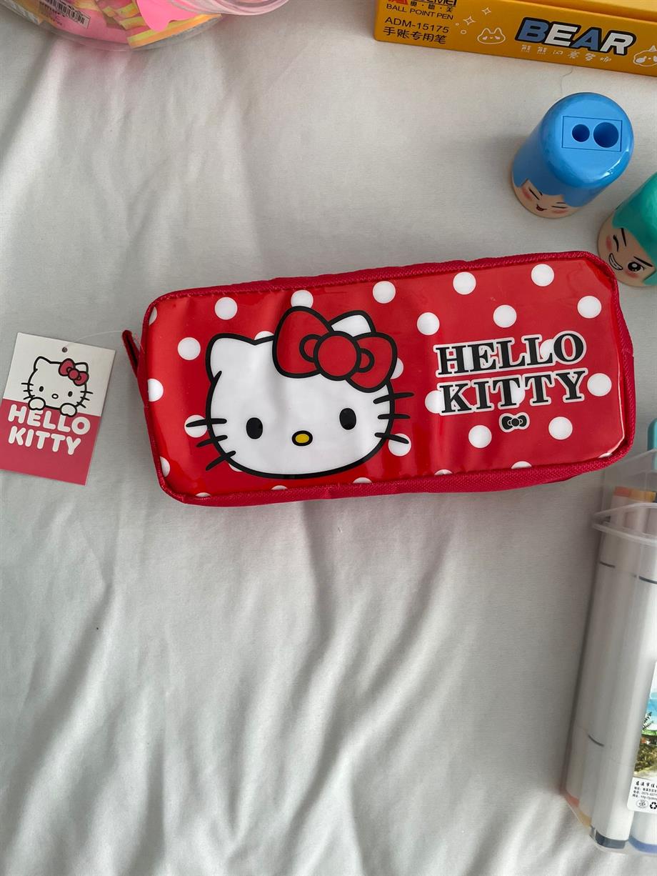 Lisanslı Hello Kitty 2 Bölmeli Kırmızı Kalemlik