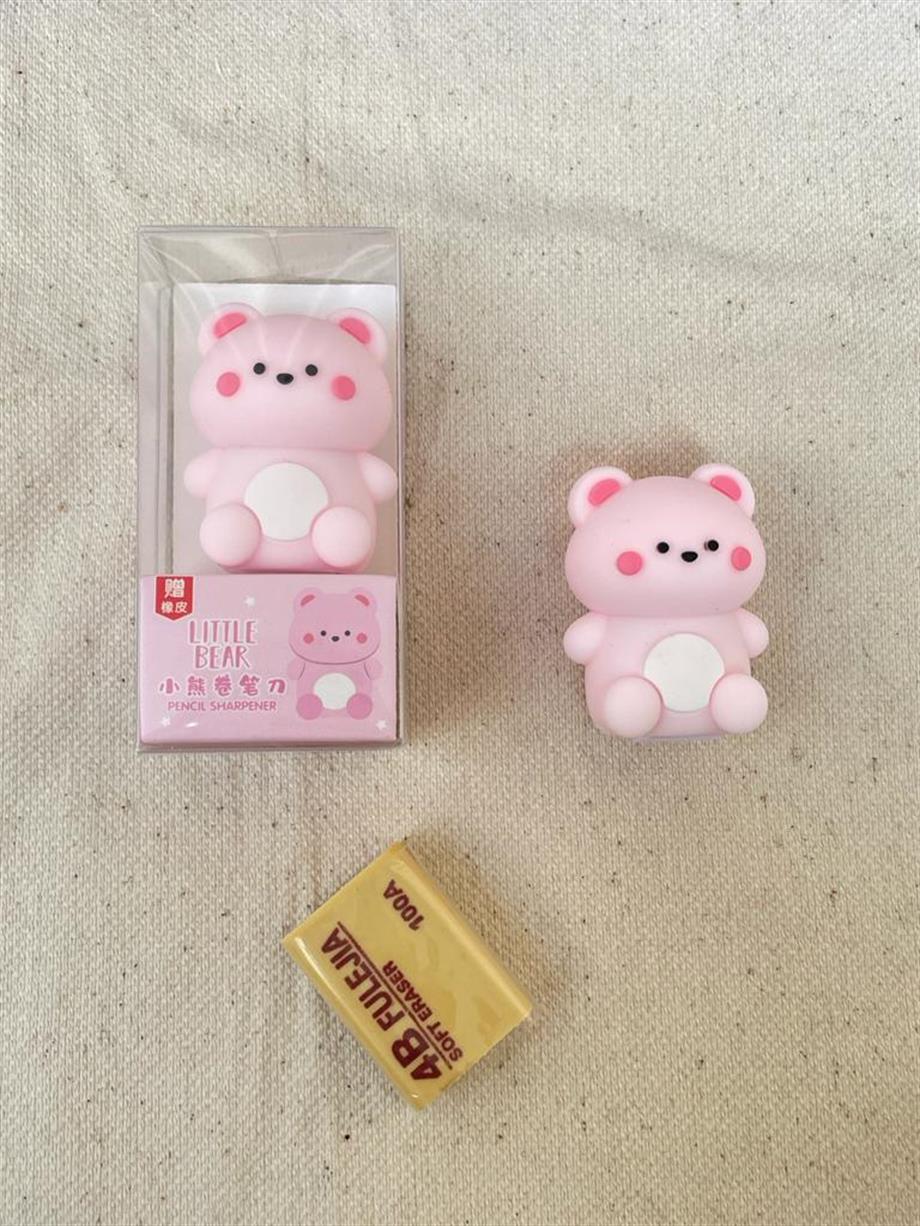 Little Bear Silgili Kalemtıraş Pembe