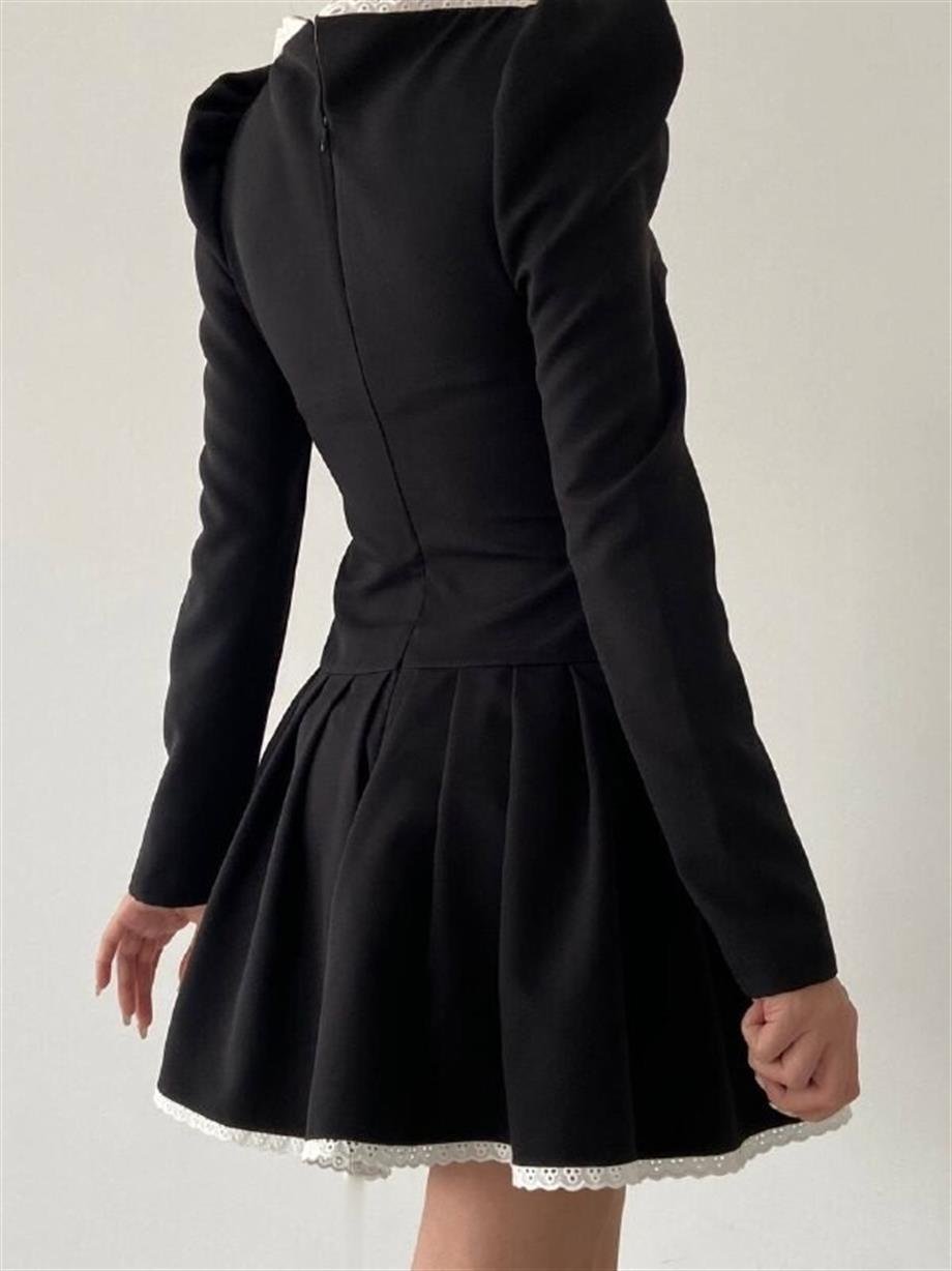 Lolita İp Detaylı Mini Elbise