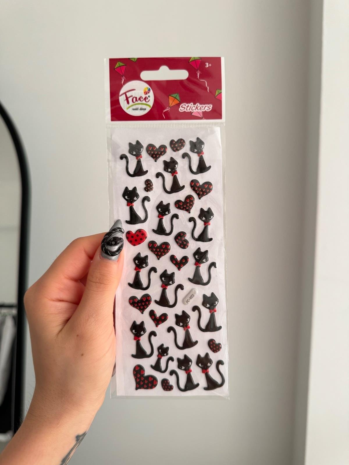 Love Cat Kabartmalı Sticker Set