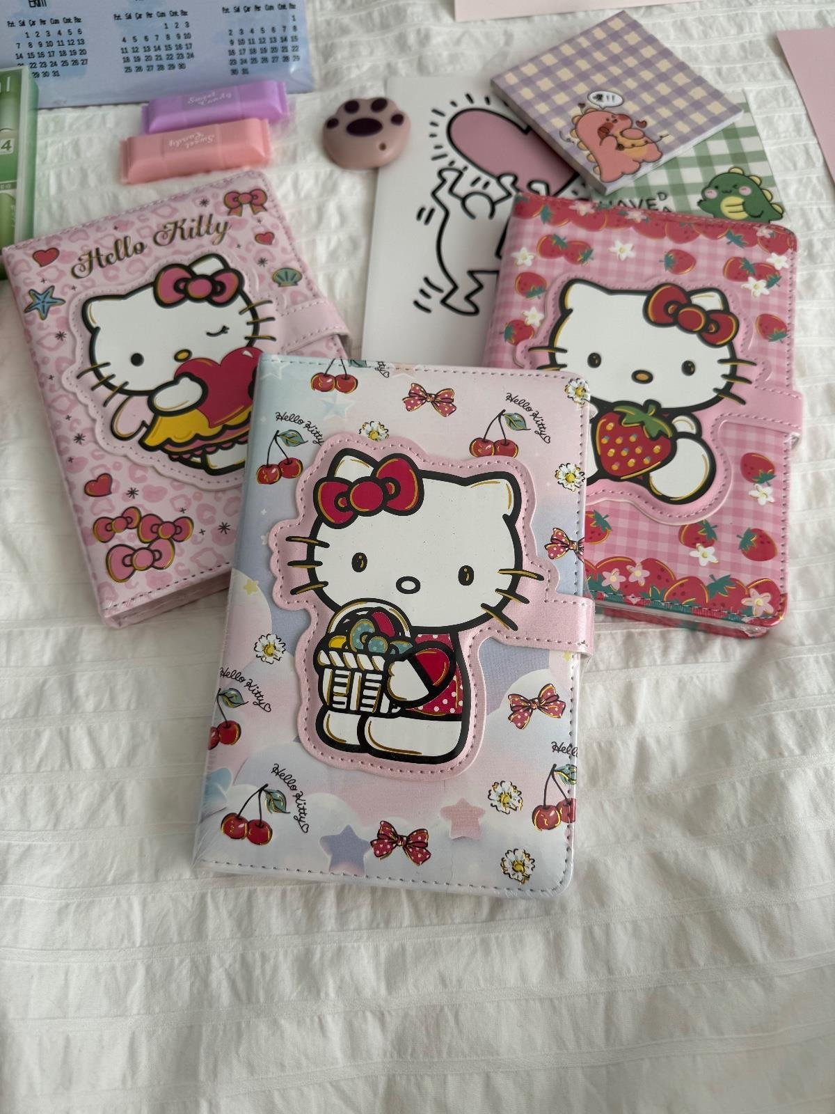 Magnetic Kapaklı Puffy Kitty Book Defter - Strawberry