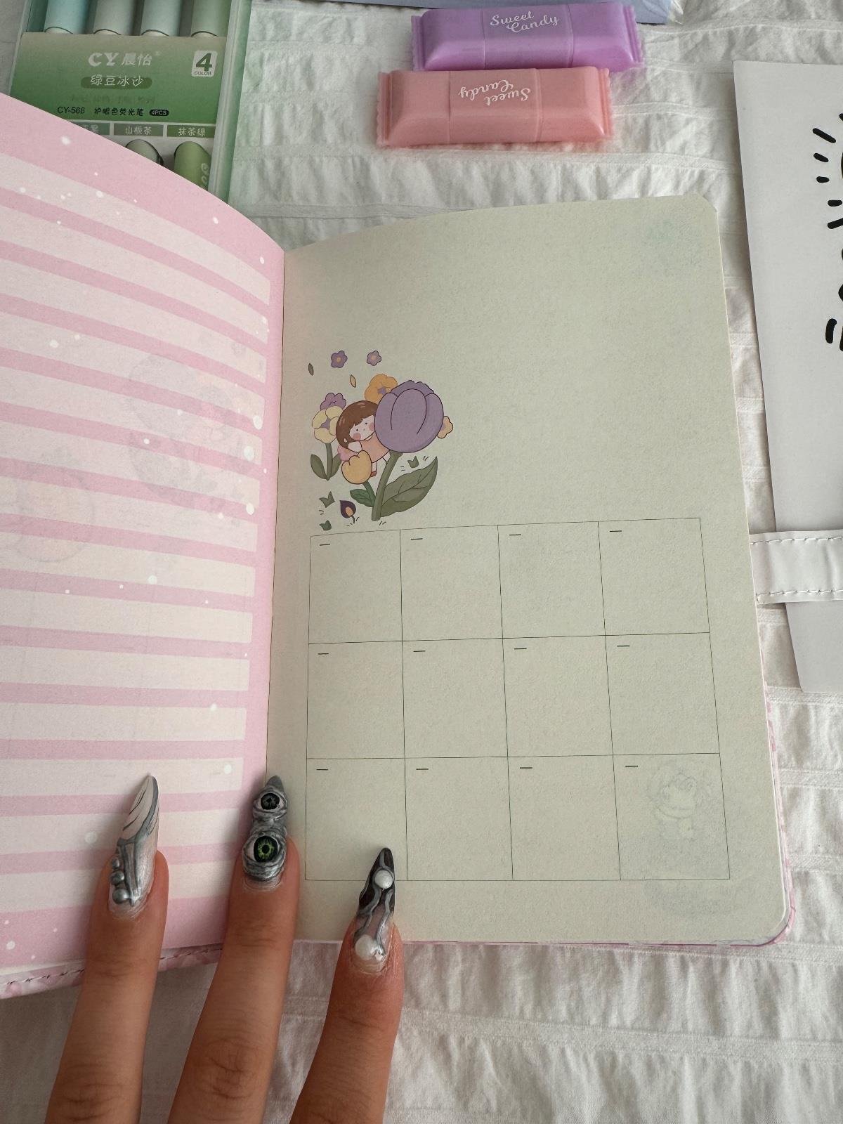 Magnetic Kapaklı Puffy Kitty Book Defter - Strawberry