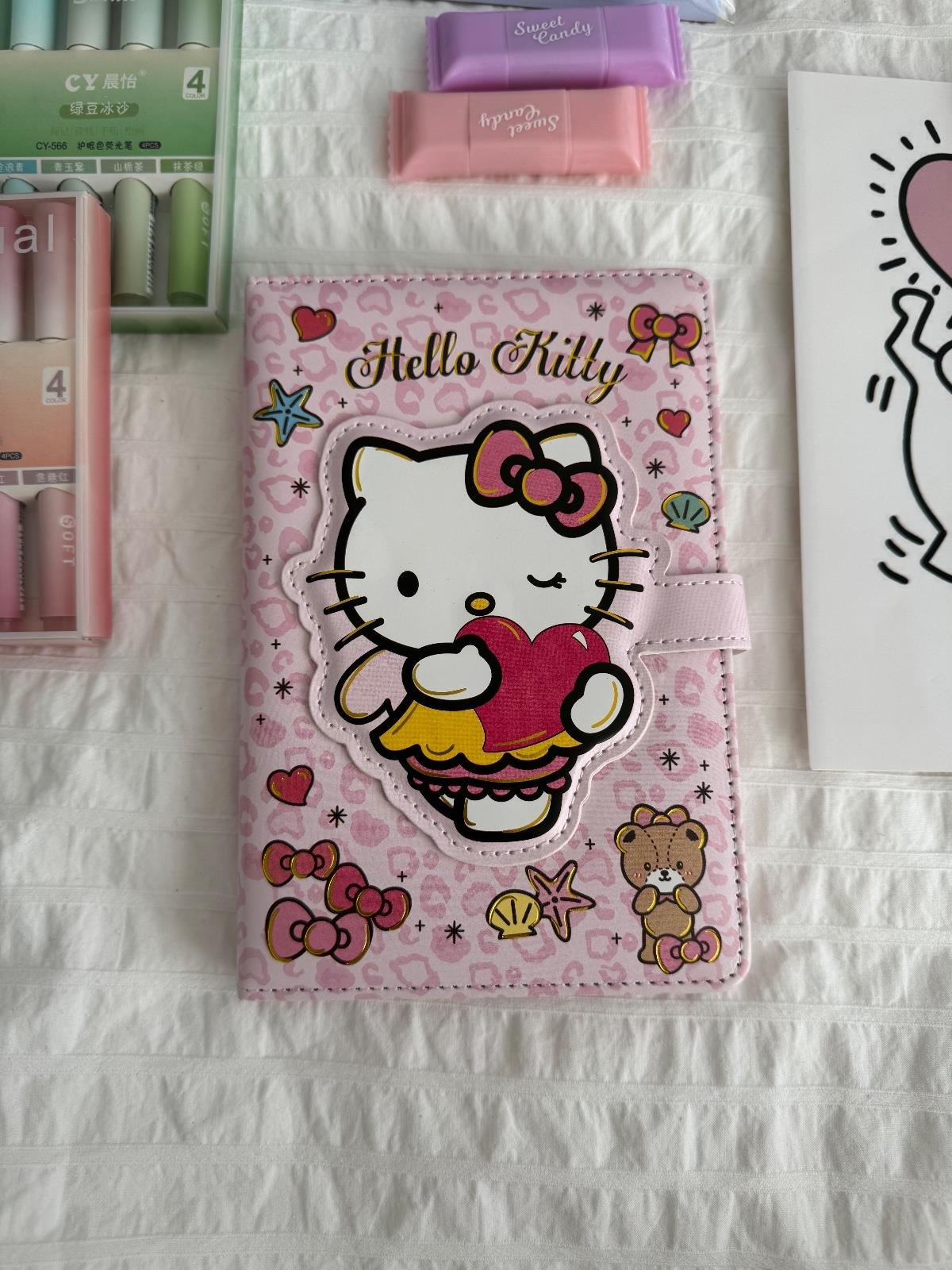 Magnetic Kapaklı Puffy Kitty Book Defter - Heart