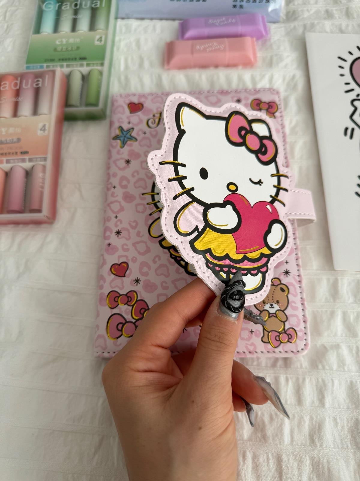 Magnetic Kapaklı Puffy Kitty Book Defter - Heart