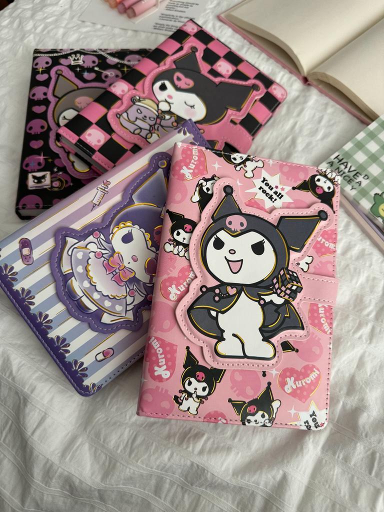 Magnetic Kapaklı Puffy Kuromi Book Defter - Damalı