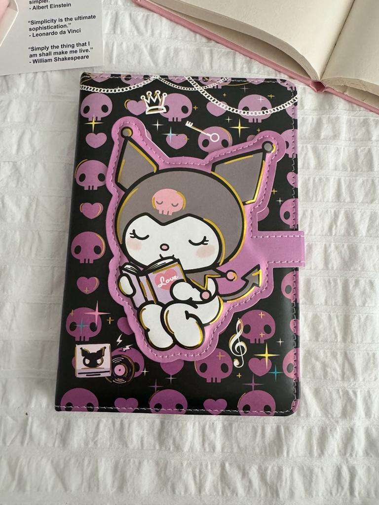 Magnetic Kapaklı Puffy Kuromi Book Defter - Dark Note