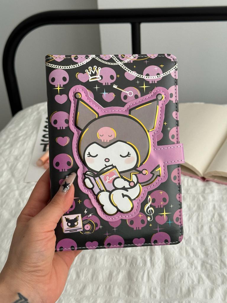 Magnetic Kapaklı Puffy Kuromi Book Defter - Dark Note