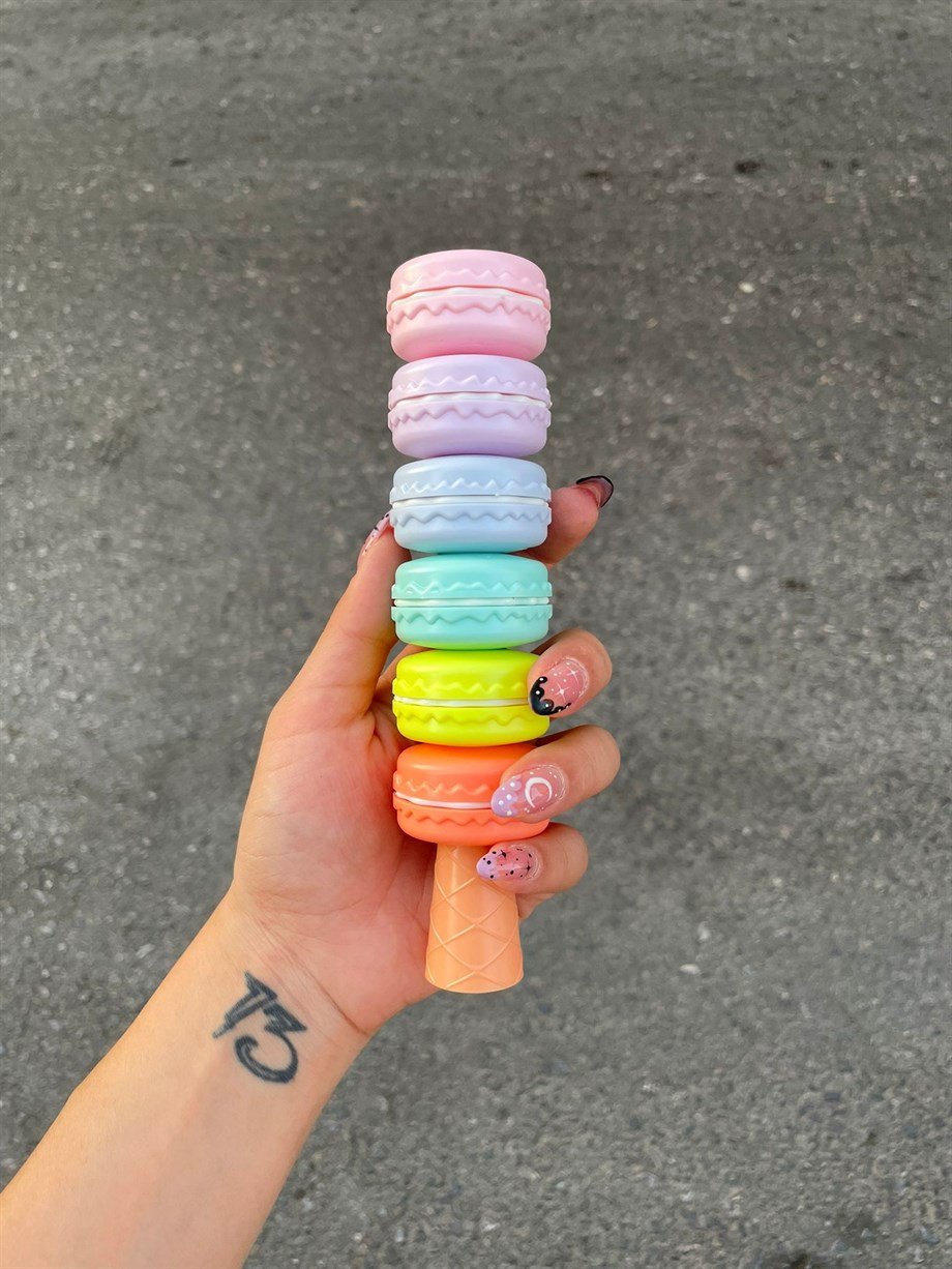 Makaron 6'lı Fosforlu Kalem seti