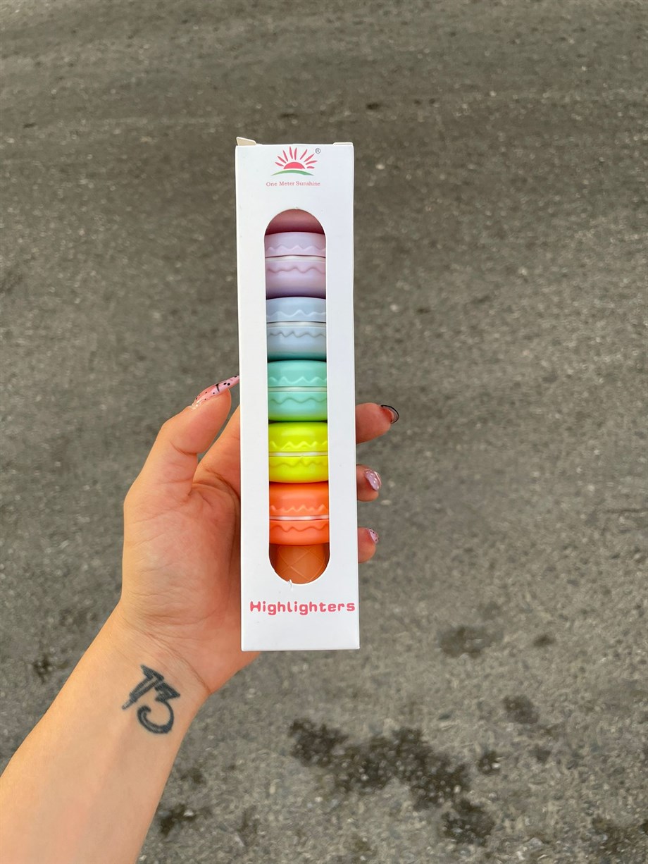 Makaron 6'lı Fosforlu Kalem seti