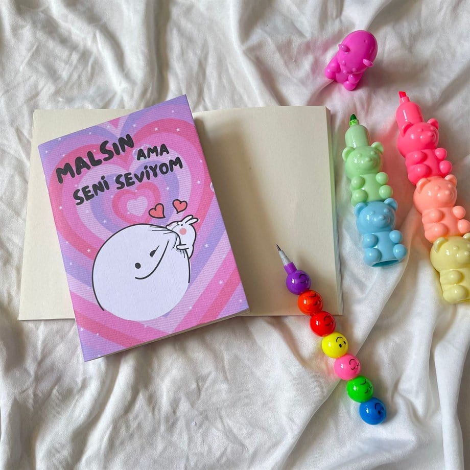 Malsın Ama Seni Seviyom Mini Çizgisiz Defter
