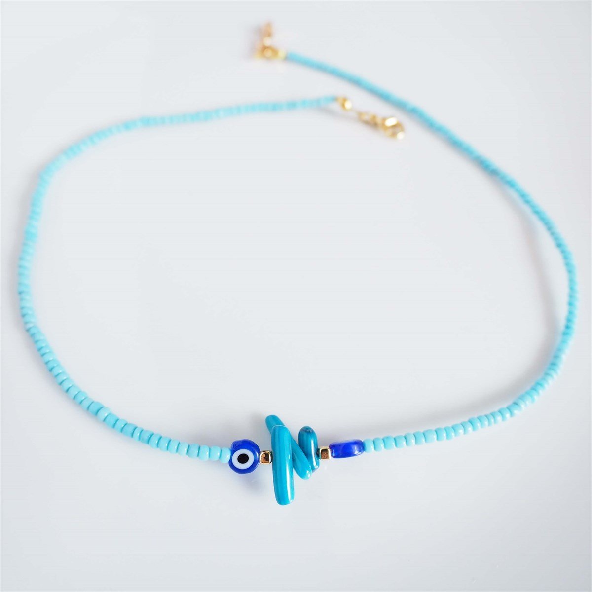 Mavi Taş Nazar Kolye I Handmade