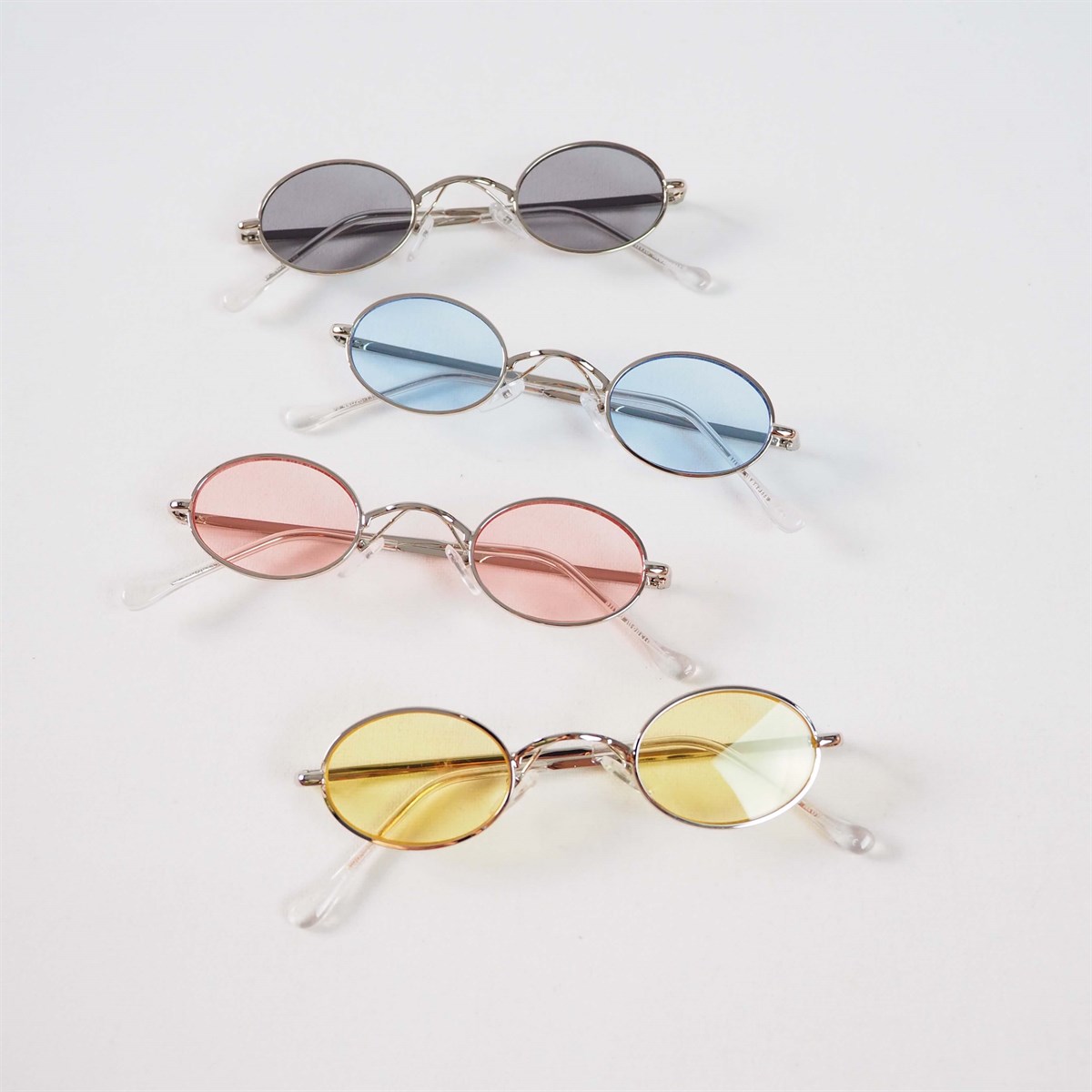Metal Çerçeveli Oval Güneş Gözlüğü Silver Yellow