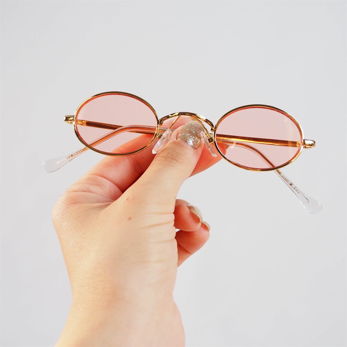 Metal Çerçeveli Oval Güneş Gözlüğü Silver Pink