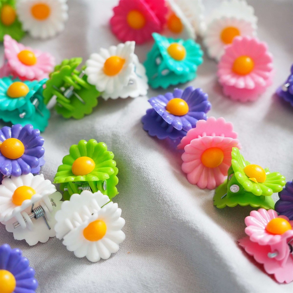 Mini Renkli Papatya Mandal Toka 10'lu