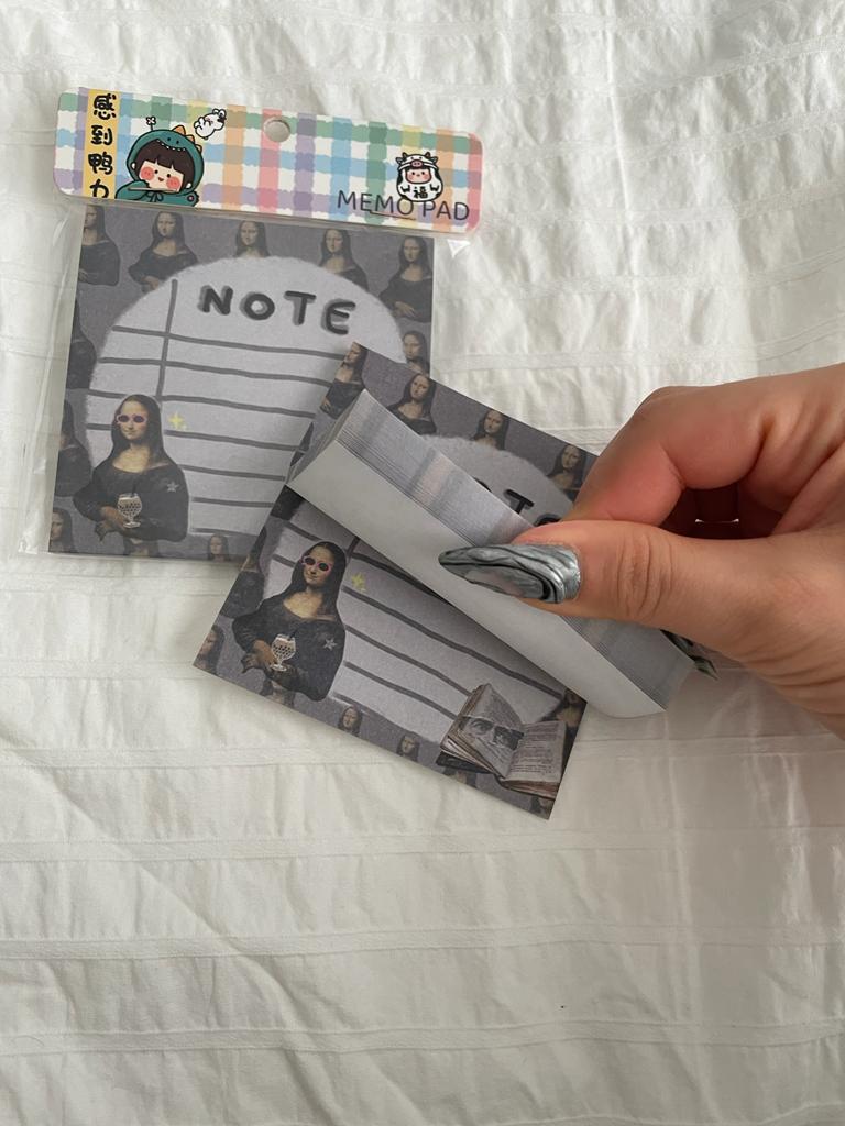Mona Lisa Memo Pad Kare Not Defteri