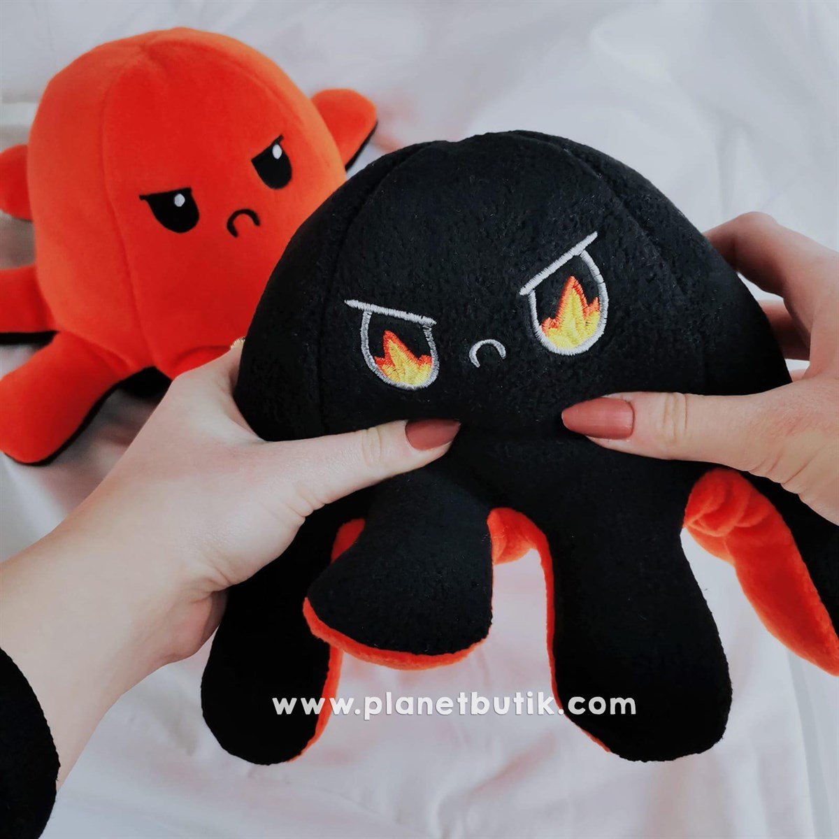 Mood Değiştiren Peluş Ahtapot - Turuncu Siyah