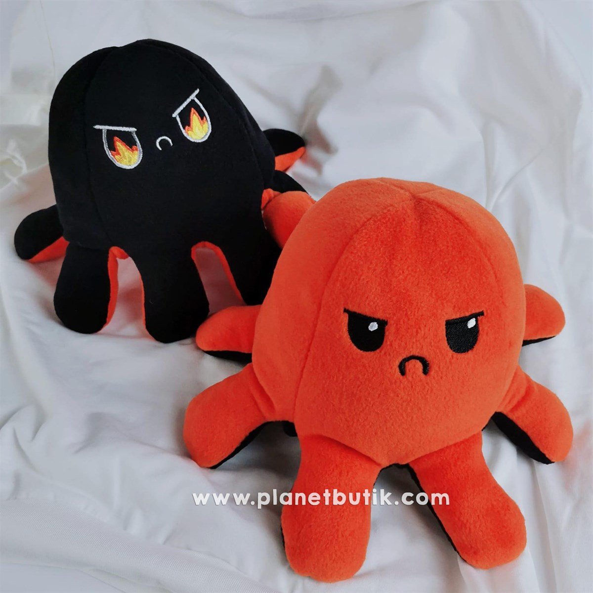 Mood Değiştiren Peluş Ahtapot - Turuncu Siyah