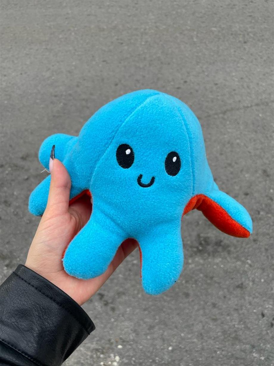 Mood Değiştiren Peluş Ahtapot - Turuncu Mavi