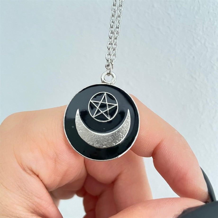 Moon and Pentagram Kolye