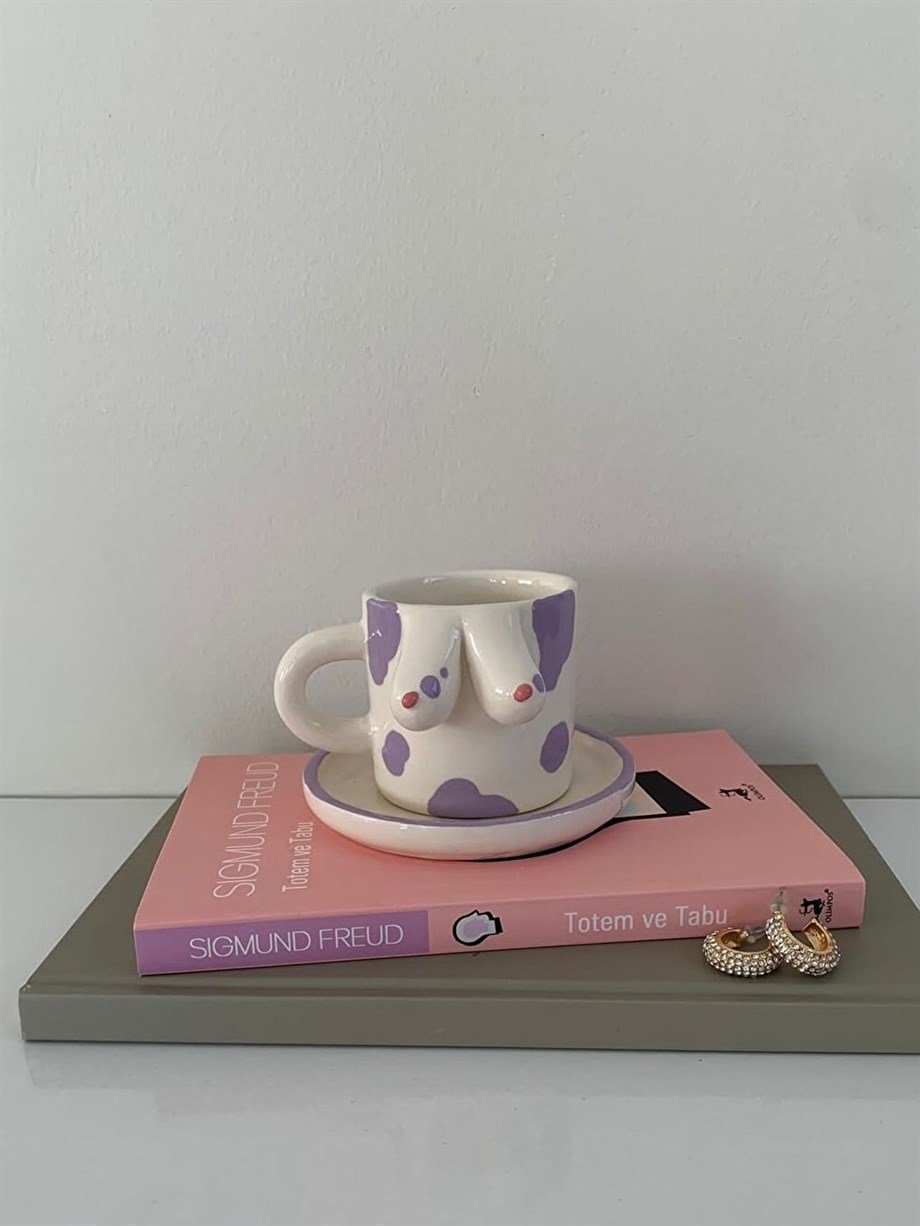 Mor Memeli Seramik Fincan I Handmade