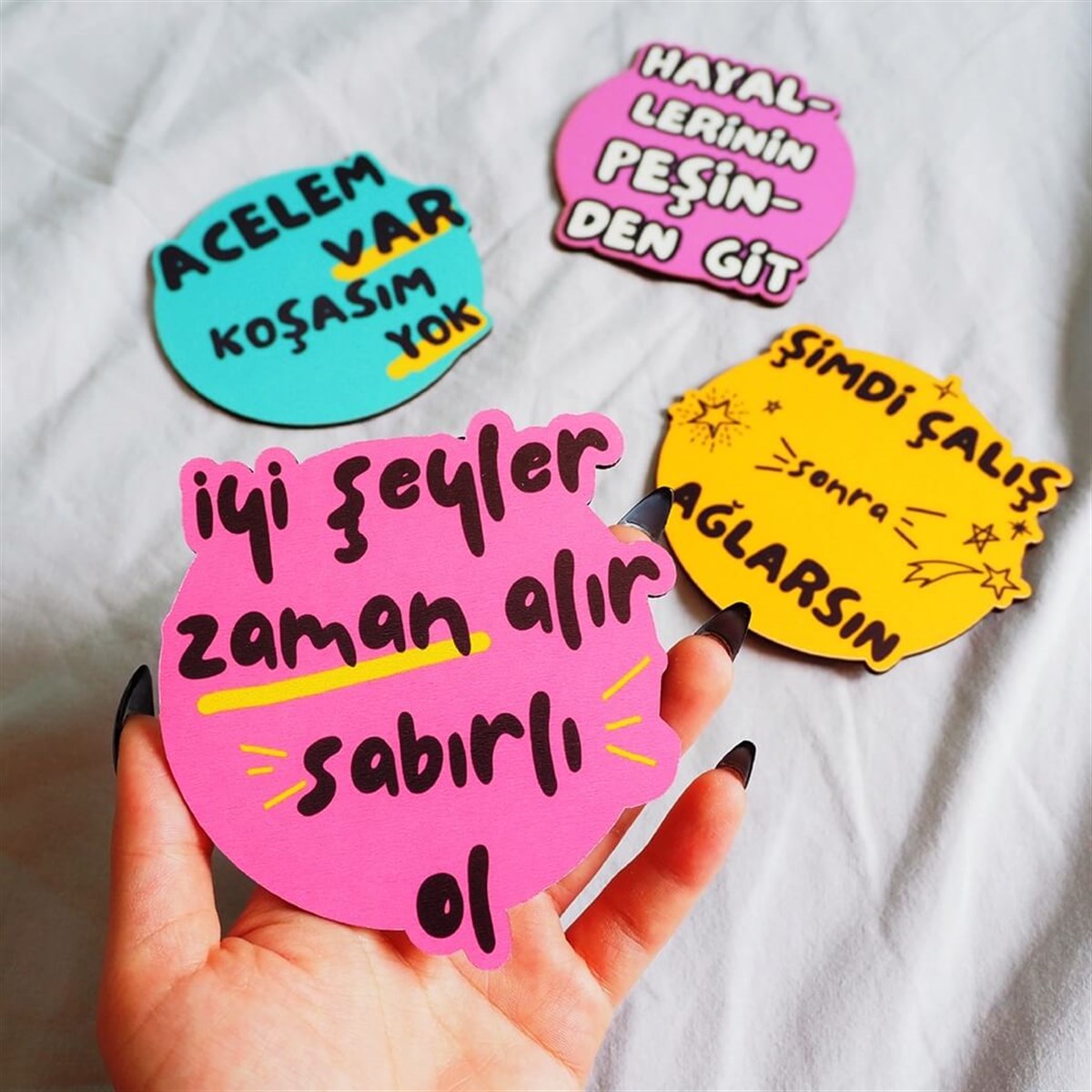 Motivasyon Motto Bardak Altlığı Seti 4'lü