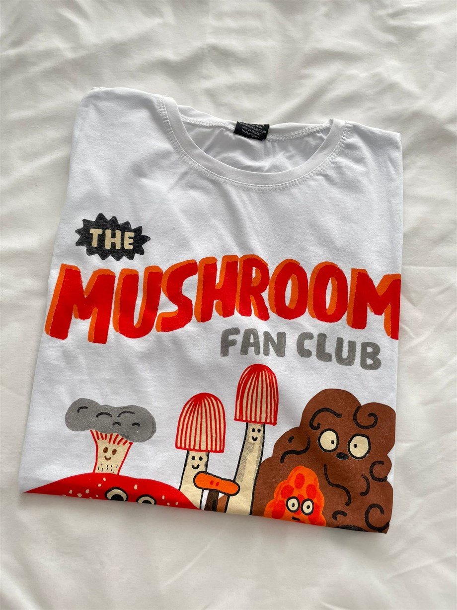 Mushroom Fan Clup Beyaz Unisex T-shirt