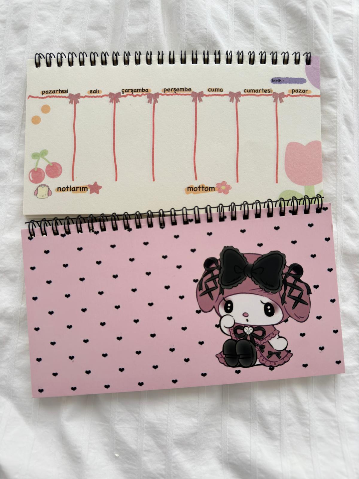 My Melody Kawaii Tasarımlı Klavye Önü Haftalık Planlayıcı