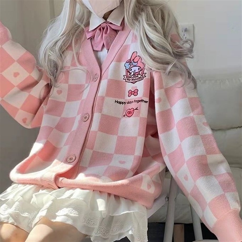 My Melody Pembe Damalı Hırka