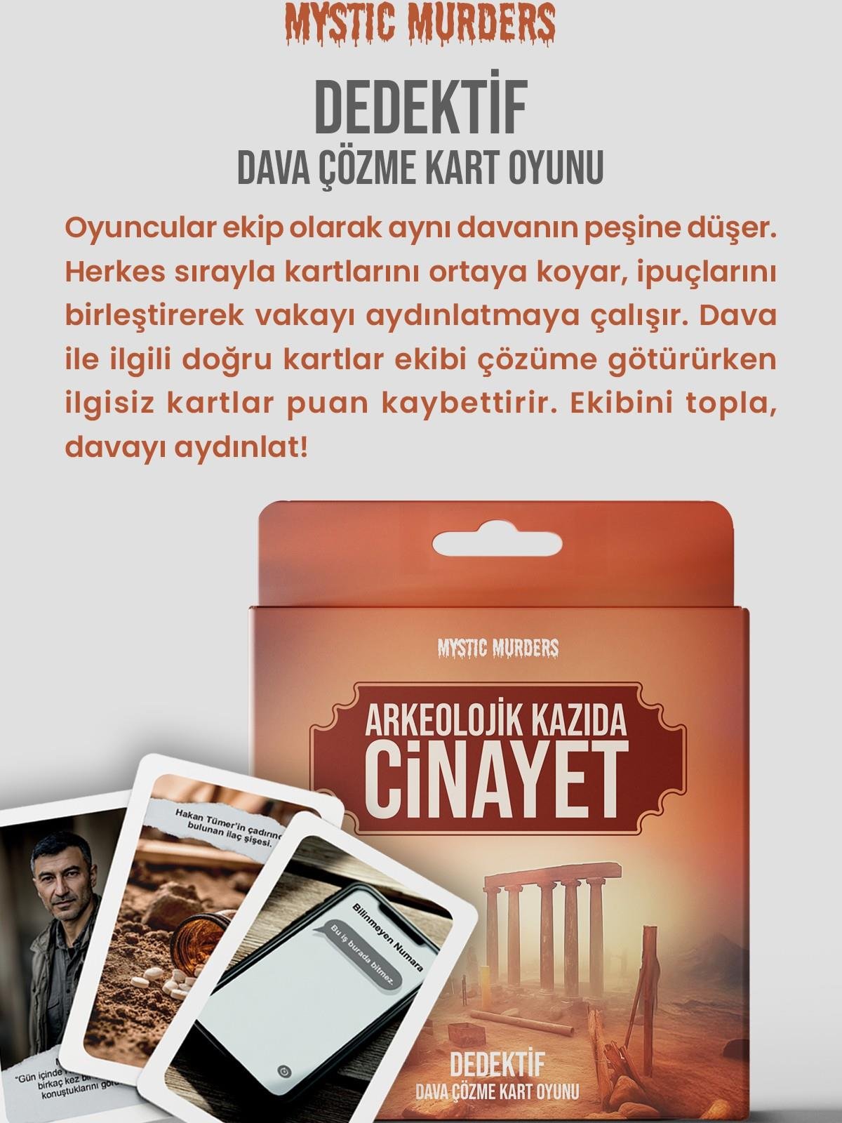 Mystic Murders Dedektif Kart Oyunu - Arkeolojik Kazıda Cinayet