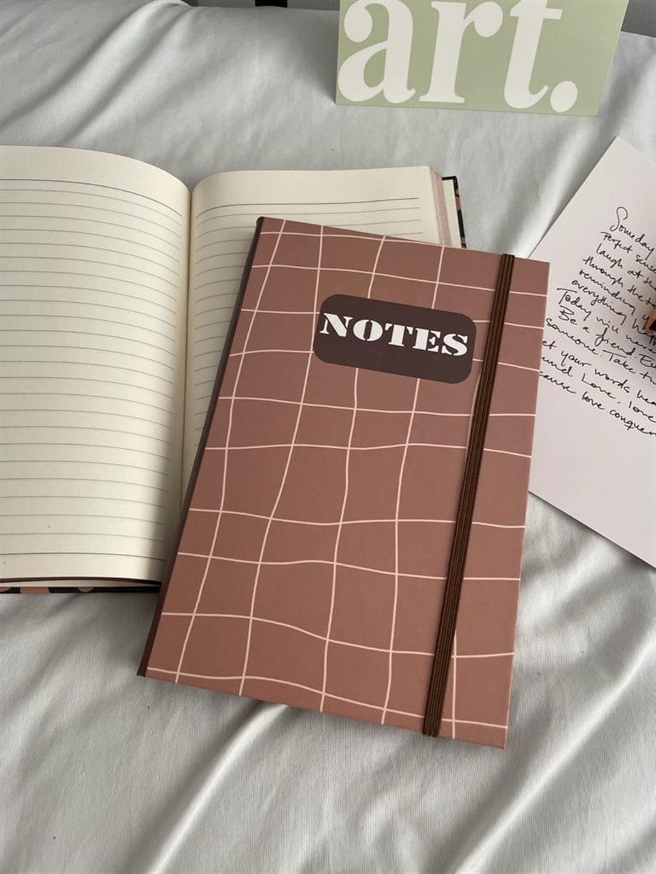 Notes Kahverengi Çizgili Lastikli Ajanda