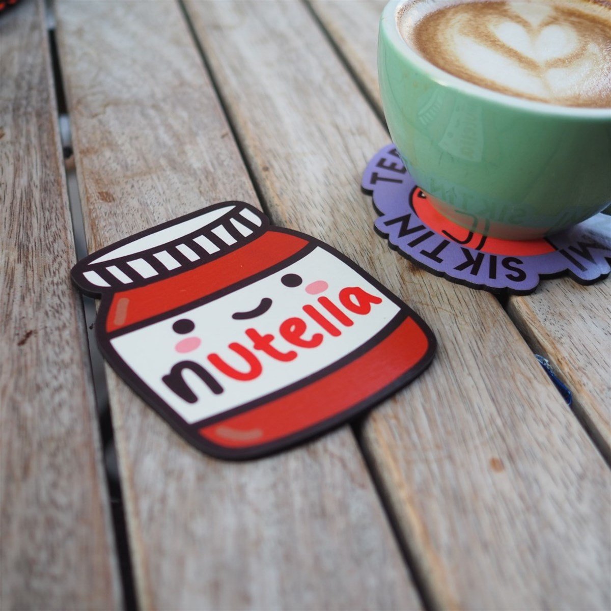 Nutella Ahşap Bardak Altlığı