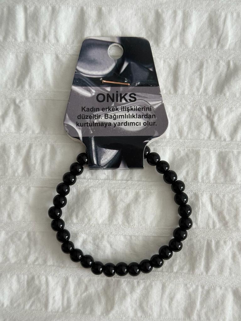 Oniks Doğal Taş Bileklik 6mm