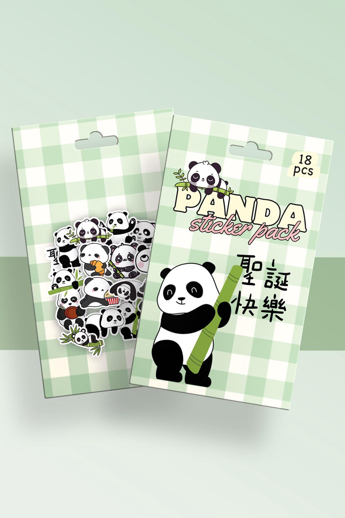 Panda Kutulu Sticker Set 18'li