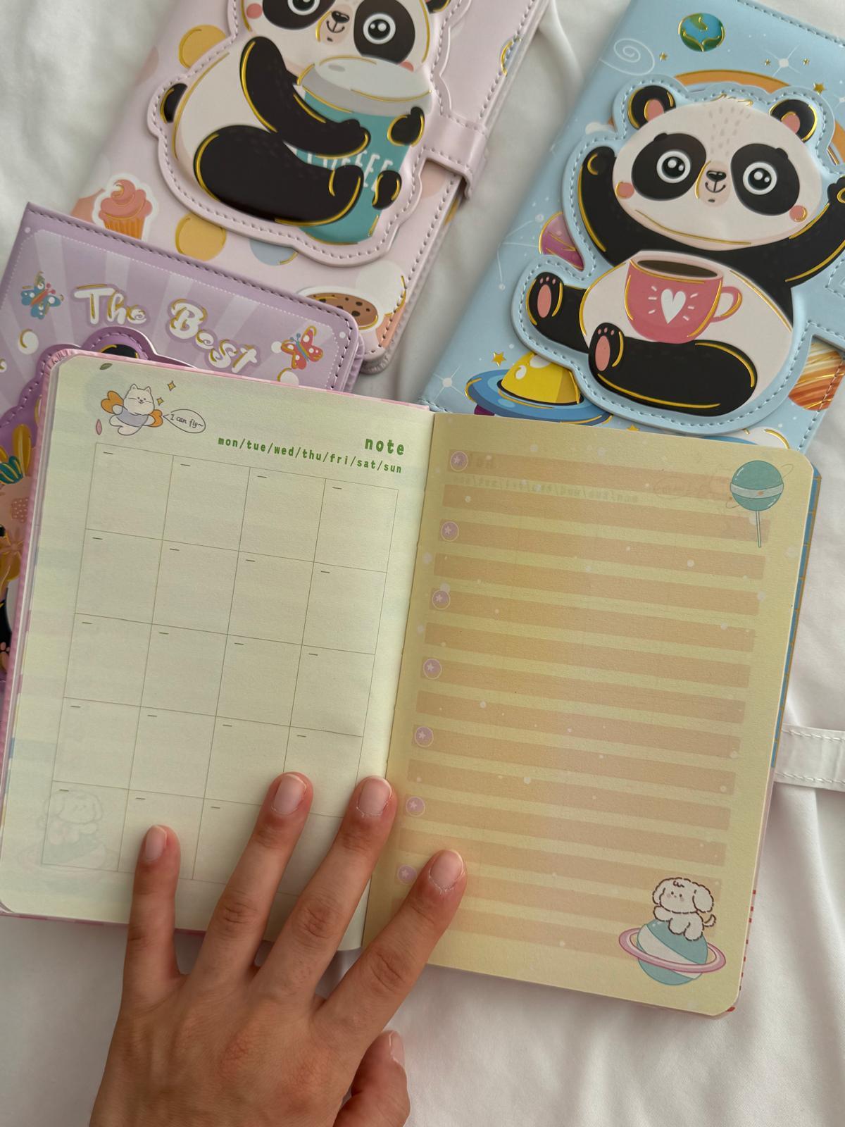 Panda Magnetic Kapaklı Renkli Sayfalı Defter
