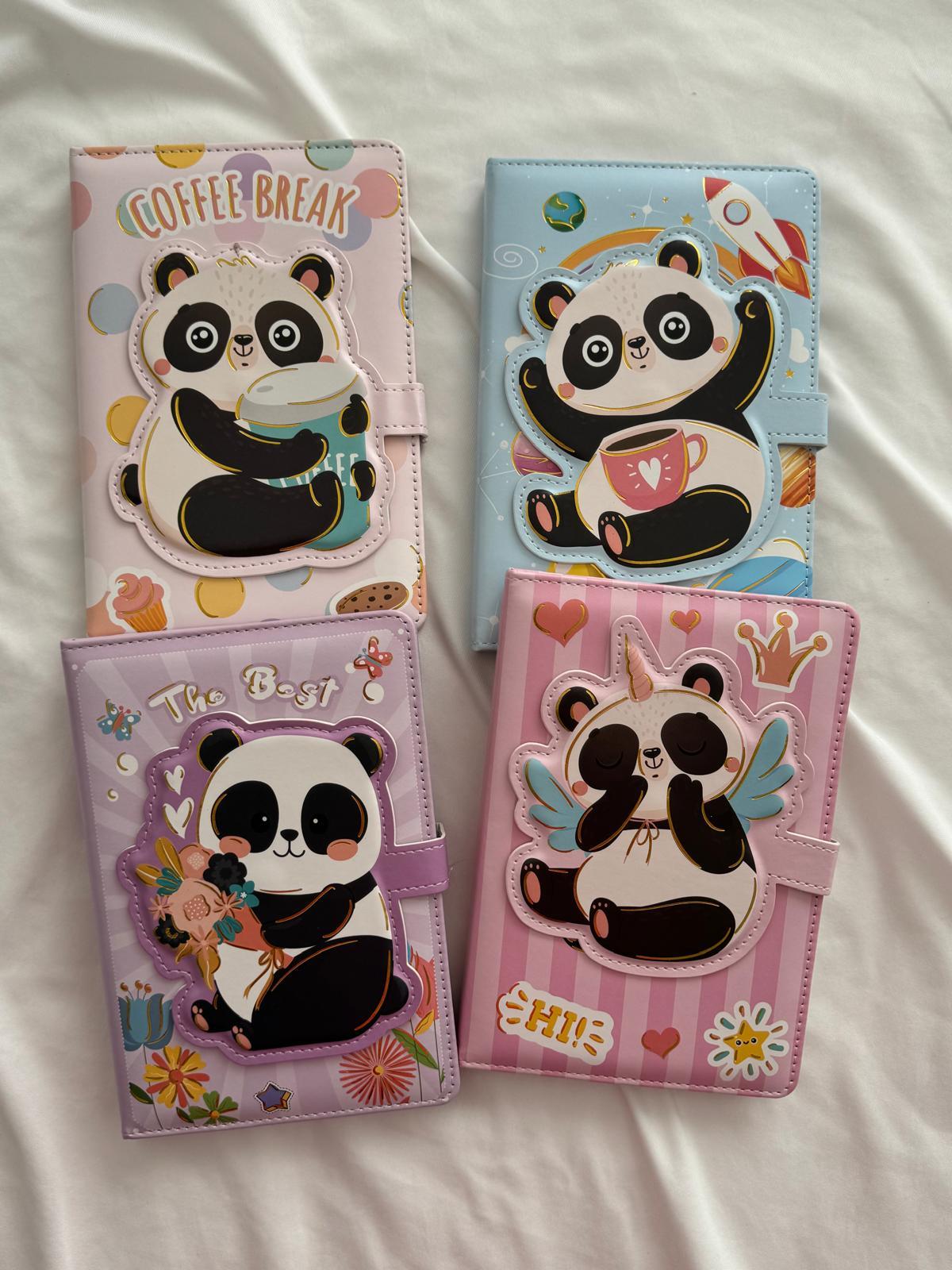 Panda Magnetic Kapaklı Renkli Sayfalı Defter