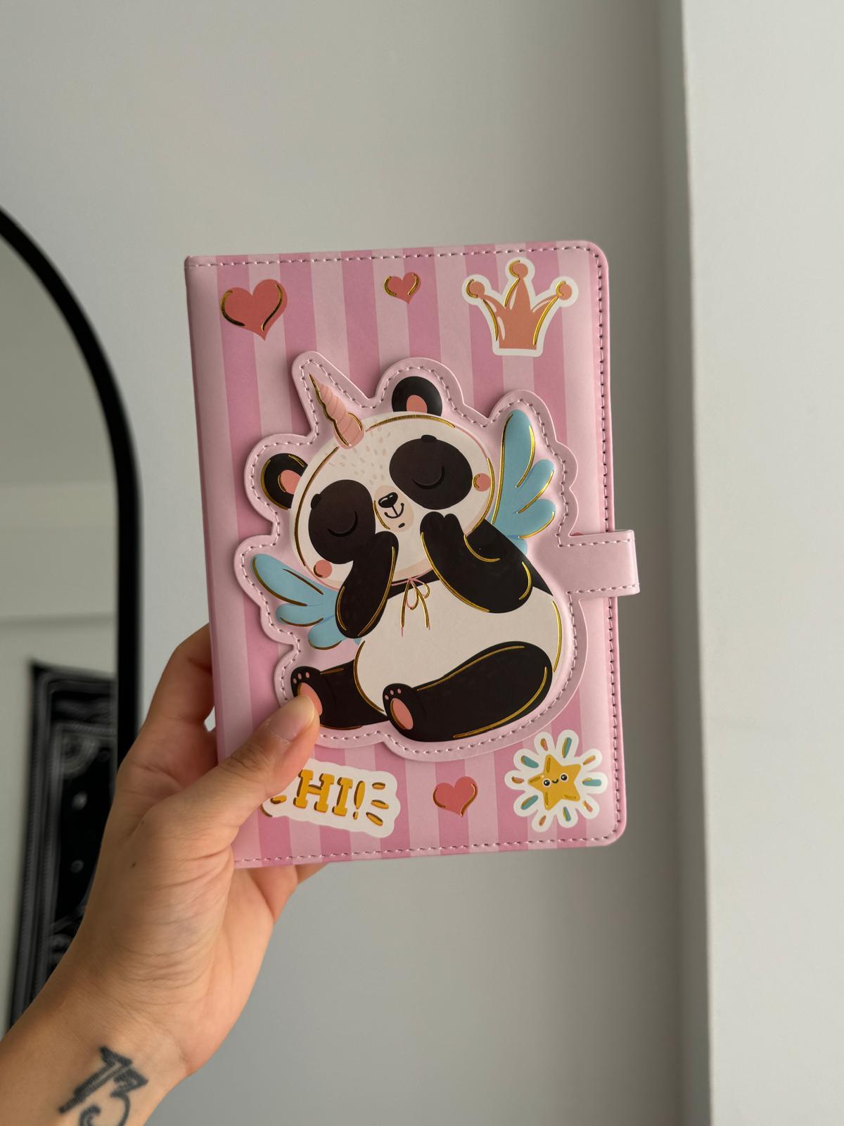 Panda Magnetic Kapaklı Renkli Sayfalı Defter