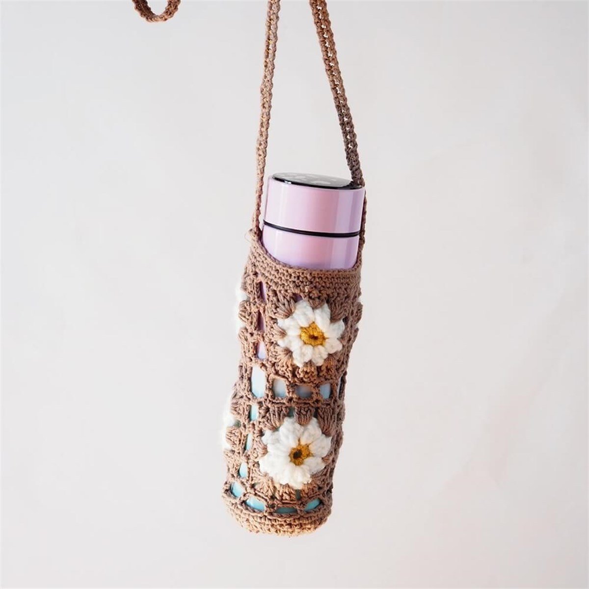 Papatyalı Şişe Çantası I Handmade