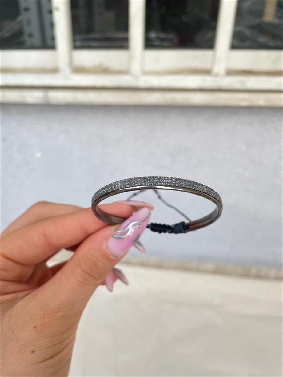 Parıltılı İp Bileklik Siyah