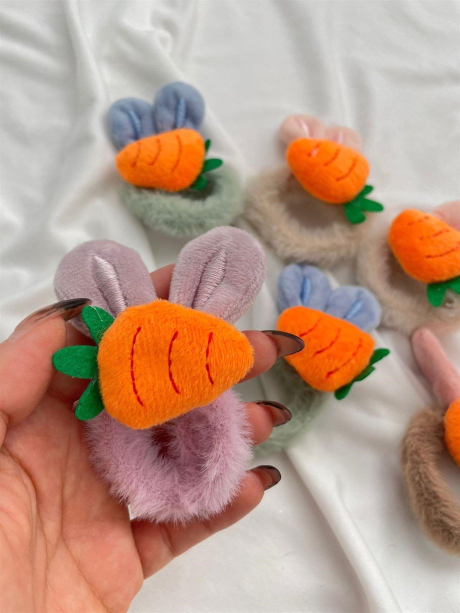 Peluş Havuç Lastik Toka