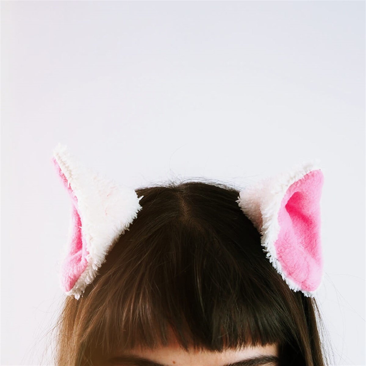 Peluş Kedi Kulağı Cosplay Toka Beyaz