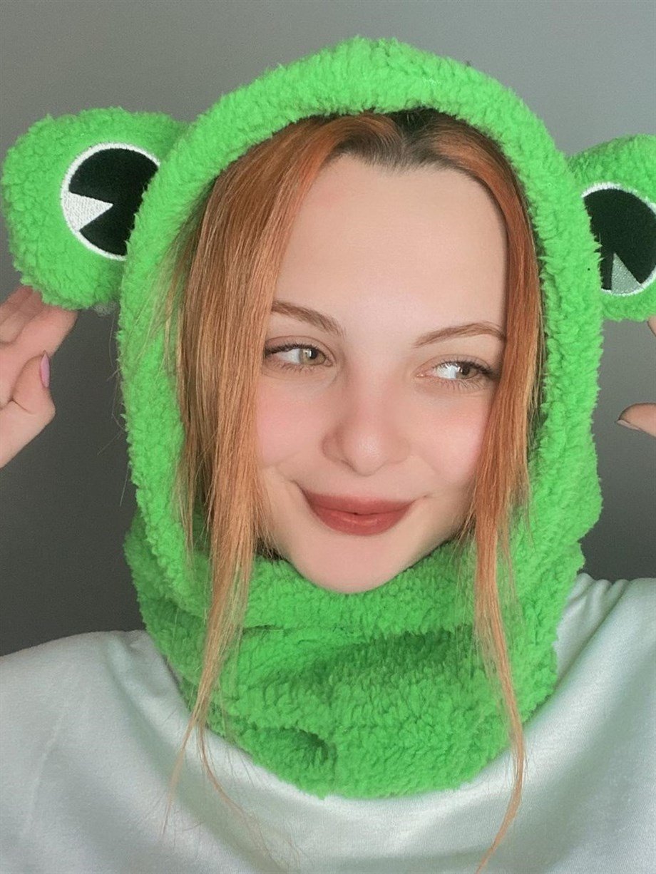 Peluş Kurbağa Balaclava Boyunluk