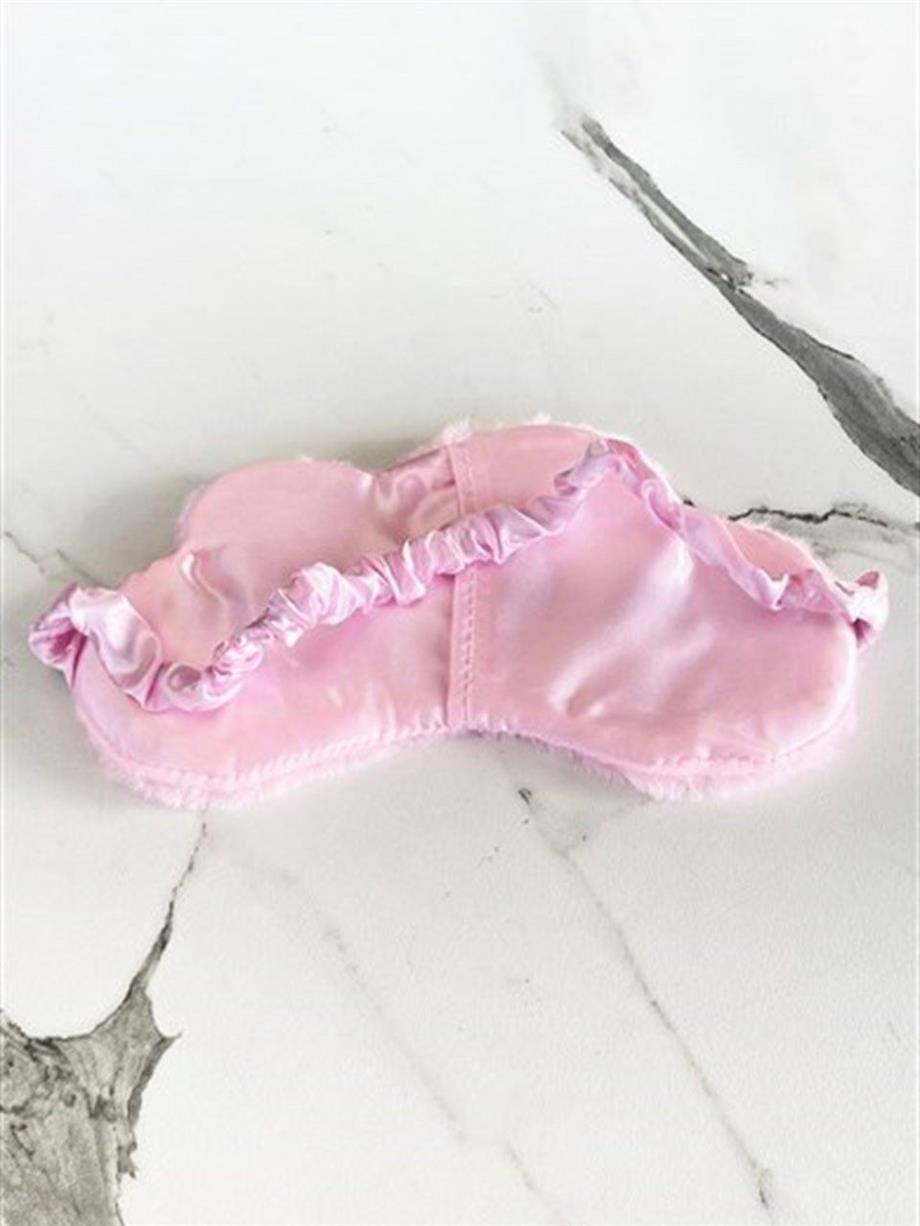 Pembe Bulut Peluş Uyku Maskesi
