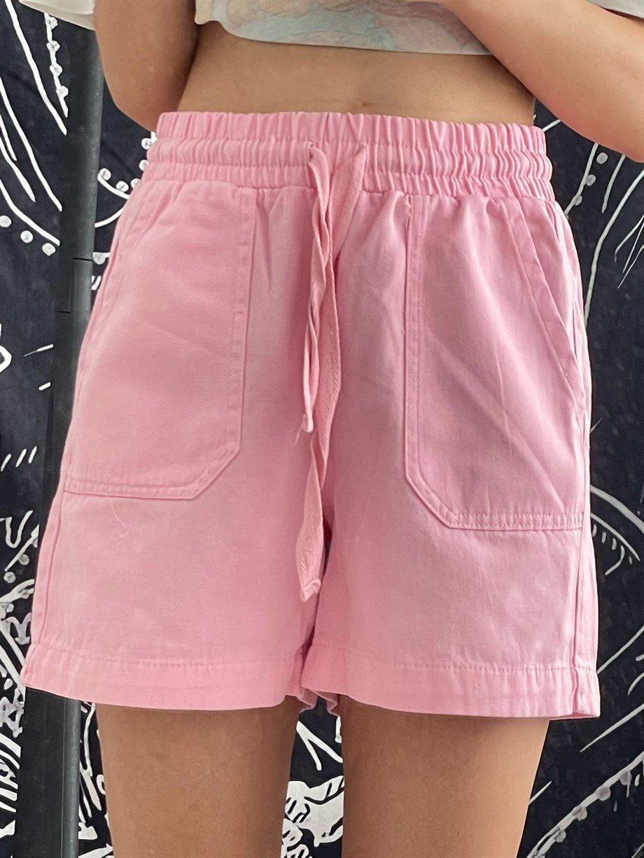 Pembe Cepli Şort