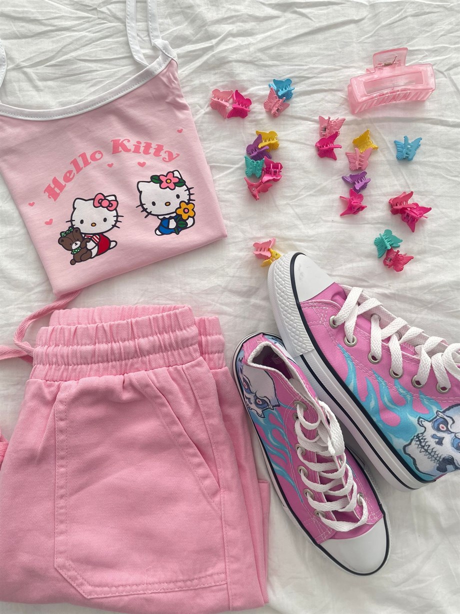Pembe Cepli Şort