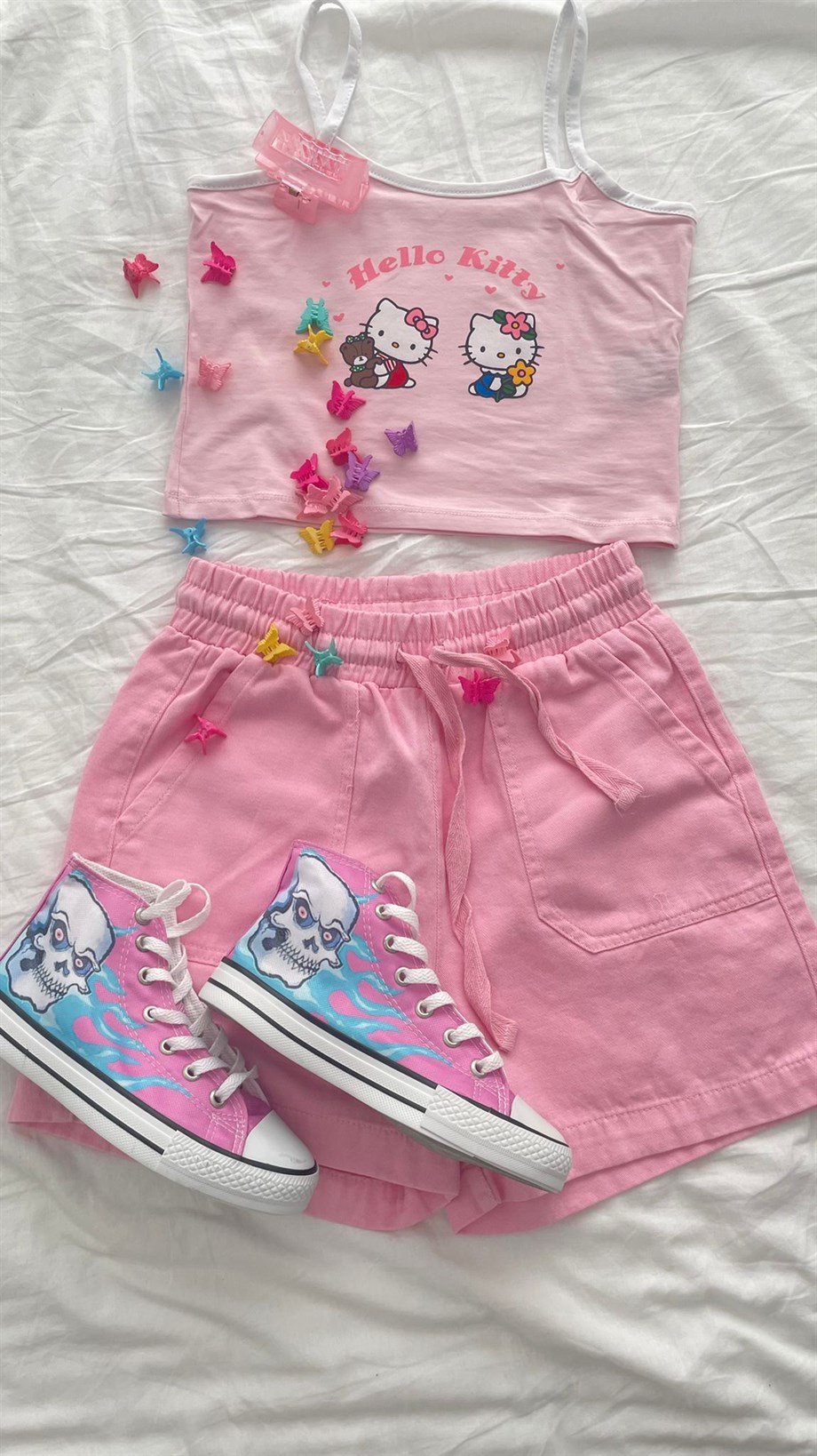 Pembe Cepli Şort