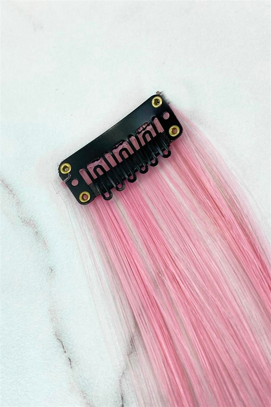 Pembe Çıtçıtlı Postiş 50 CM