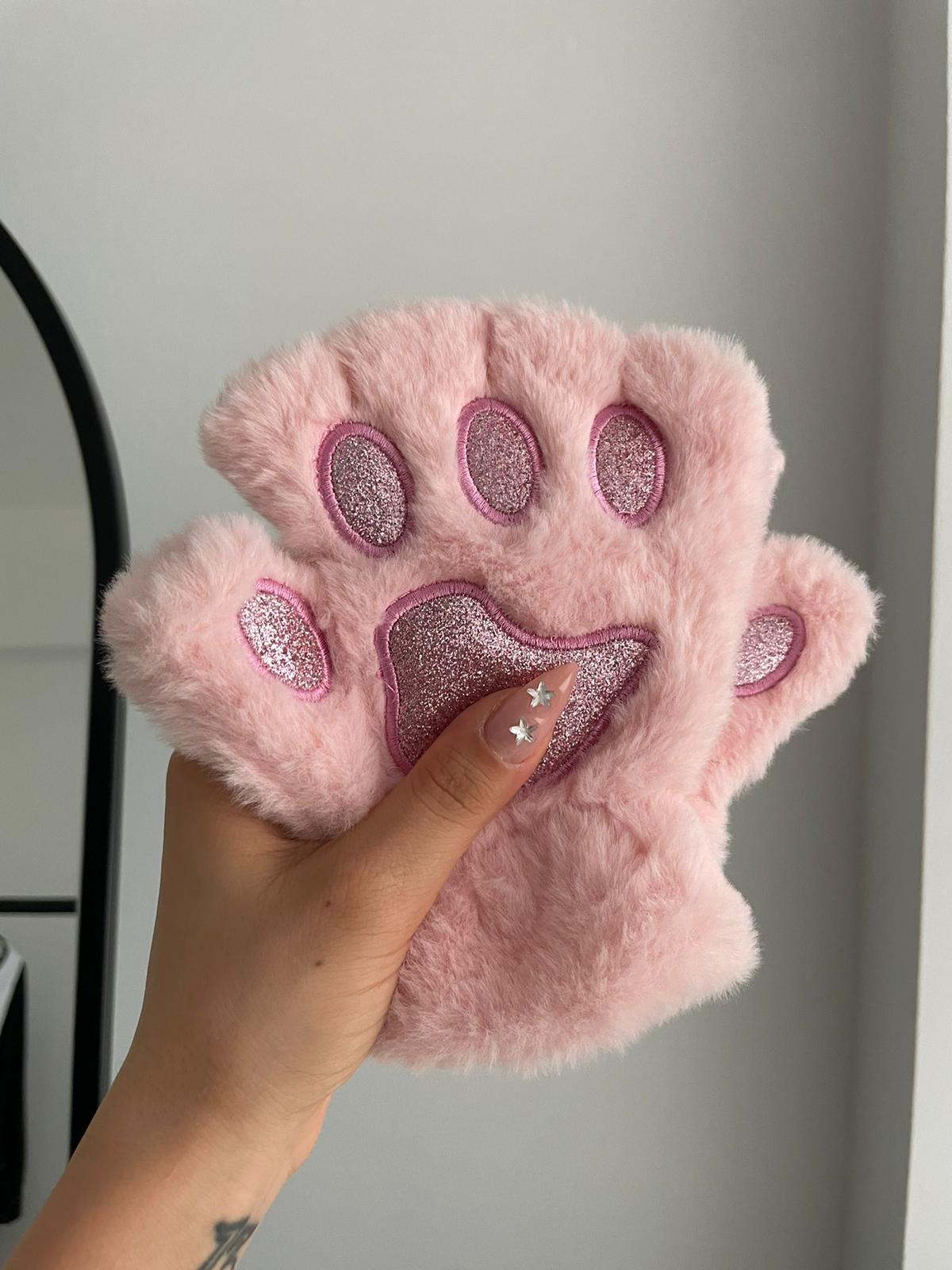 Pembe Extra Soft Simli Pati Eldiven